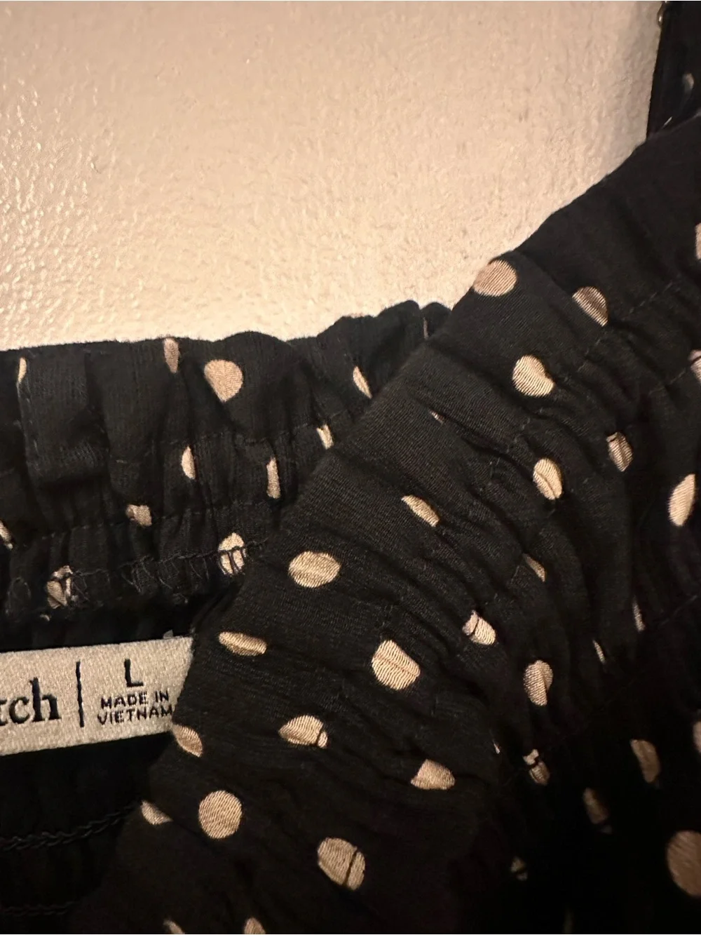Abercrombie & Fitch Black Maxi Dress with White Polka Dots